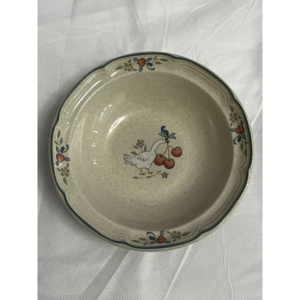 VTG International Tableworks Stoneware  Marmalade Goose Soup Cereal Bowl  2 Pc